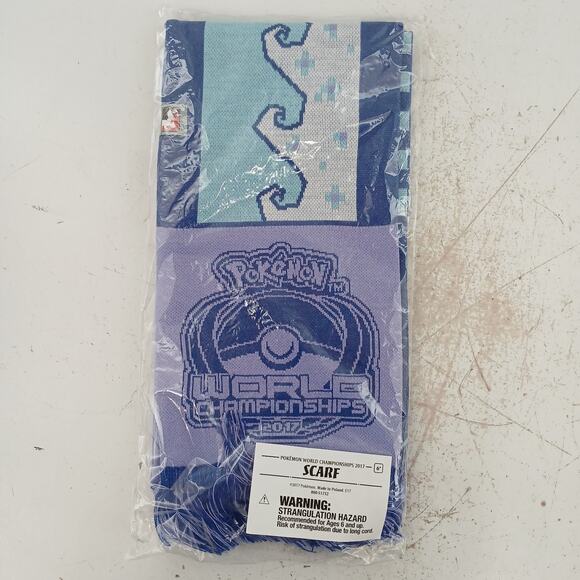 Pokemon World Championships 2017 Scarf Fringe Bottom Purple Blue Event Merch NEW - Picture 1 of 8